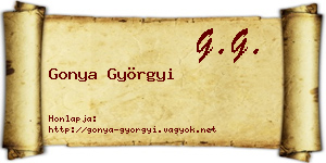 Gonya Györgyi névjegykártya