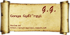 Gonya Györgyi névjegykártya